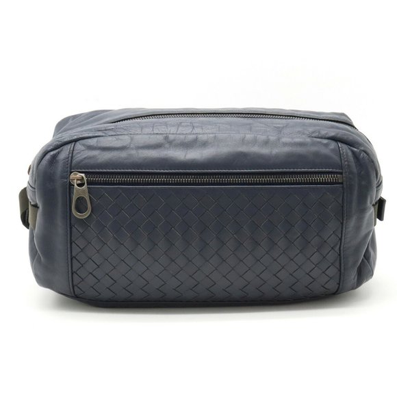 Bottega Veneta Handbags - BOTTEGA VENETA Intrecciato Waist Bag Body Leather Blue 361013